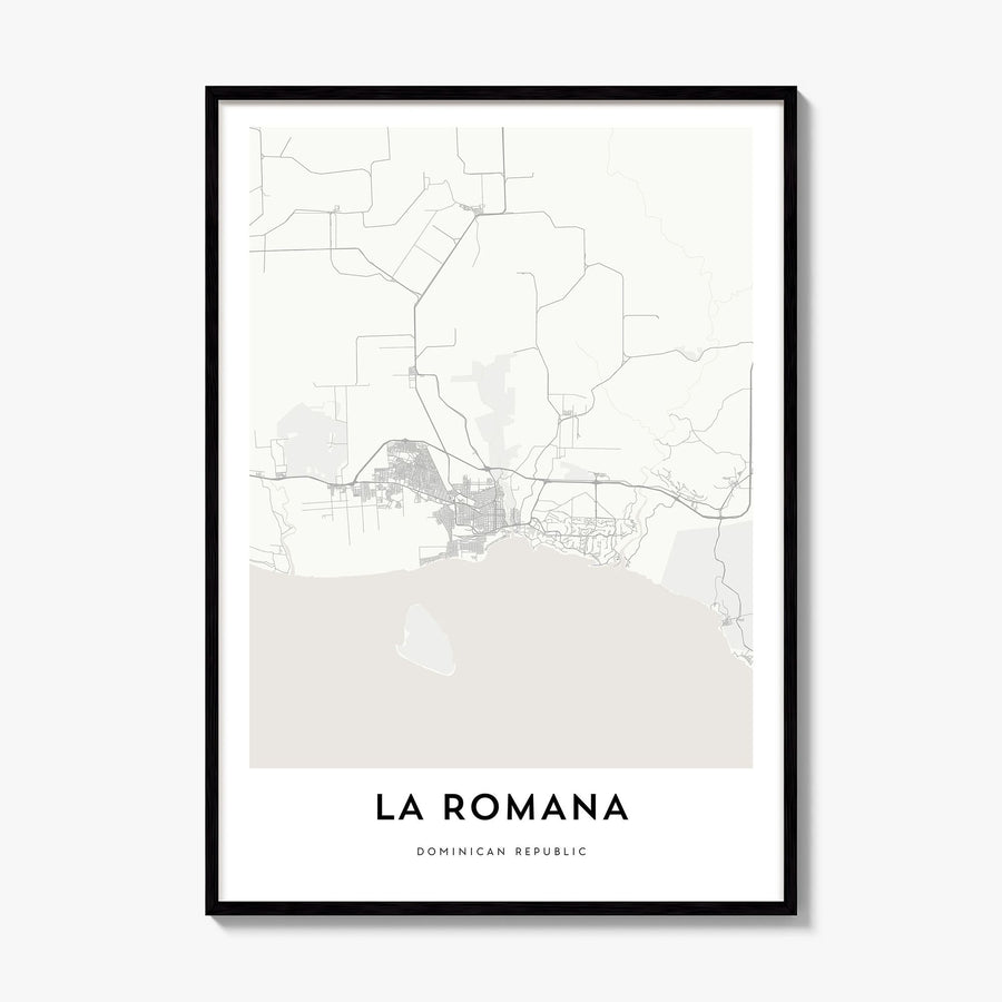 La Romana Map Poster, framed poster mockup