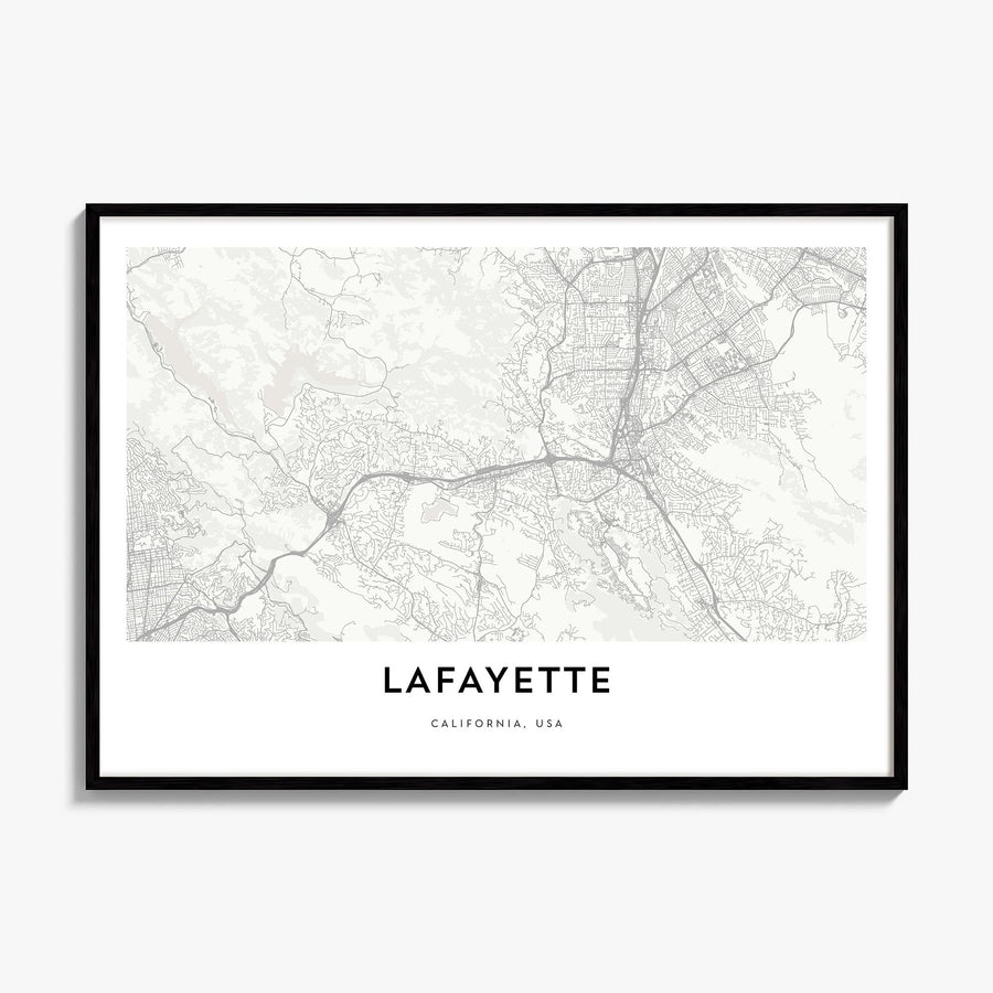 Lafayette, California Map Poster, framed poster mockup