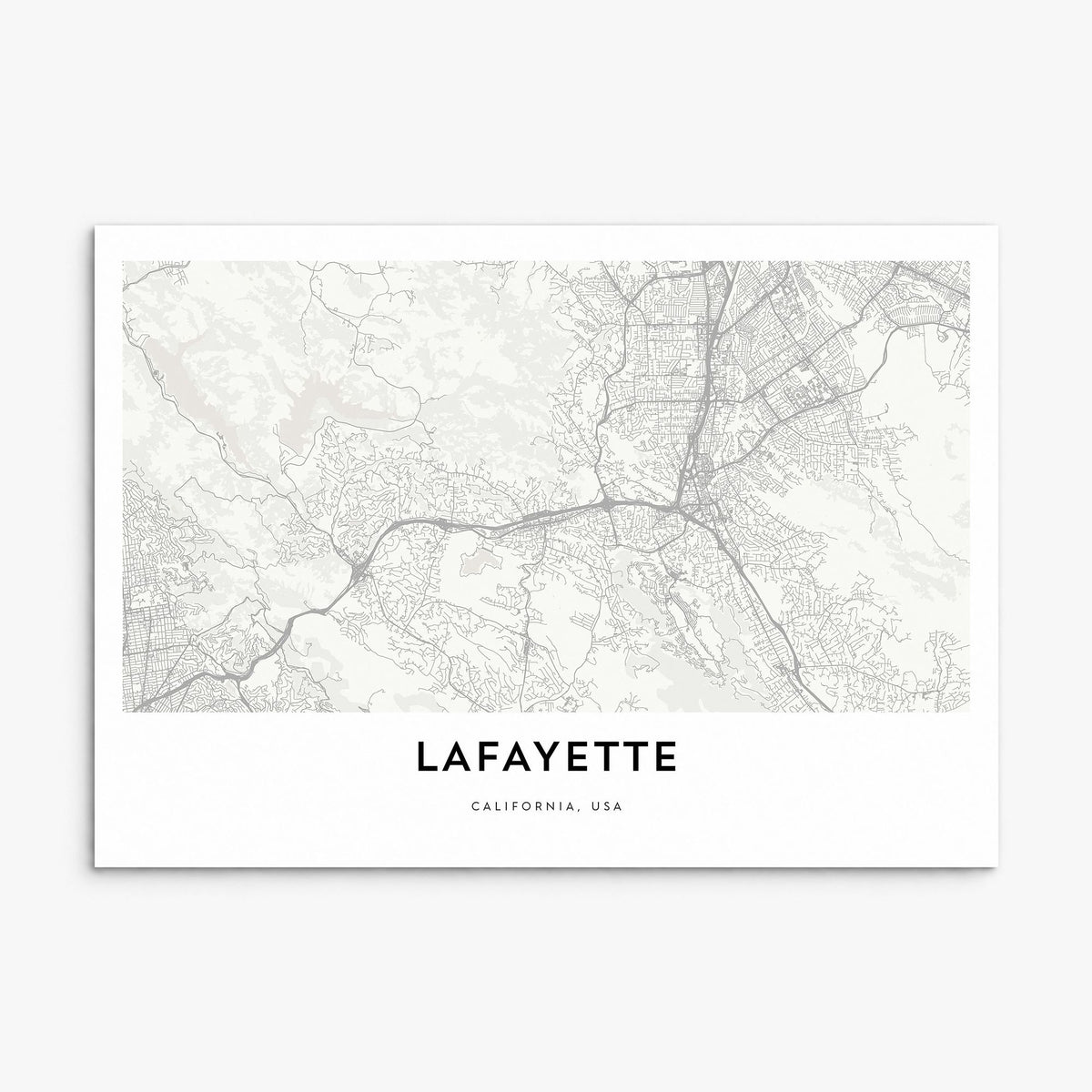 Lafayette, California Map Poster, print only (unframed)