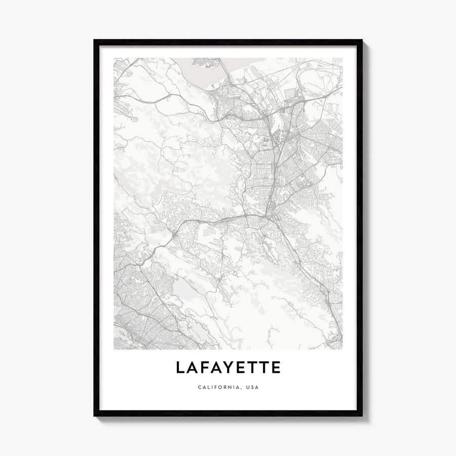 Lafayette, California Map Poster, framed poster mockup