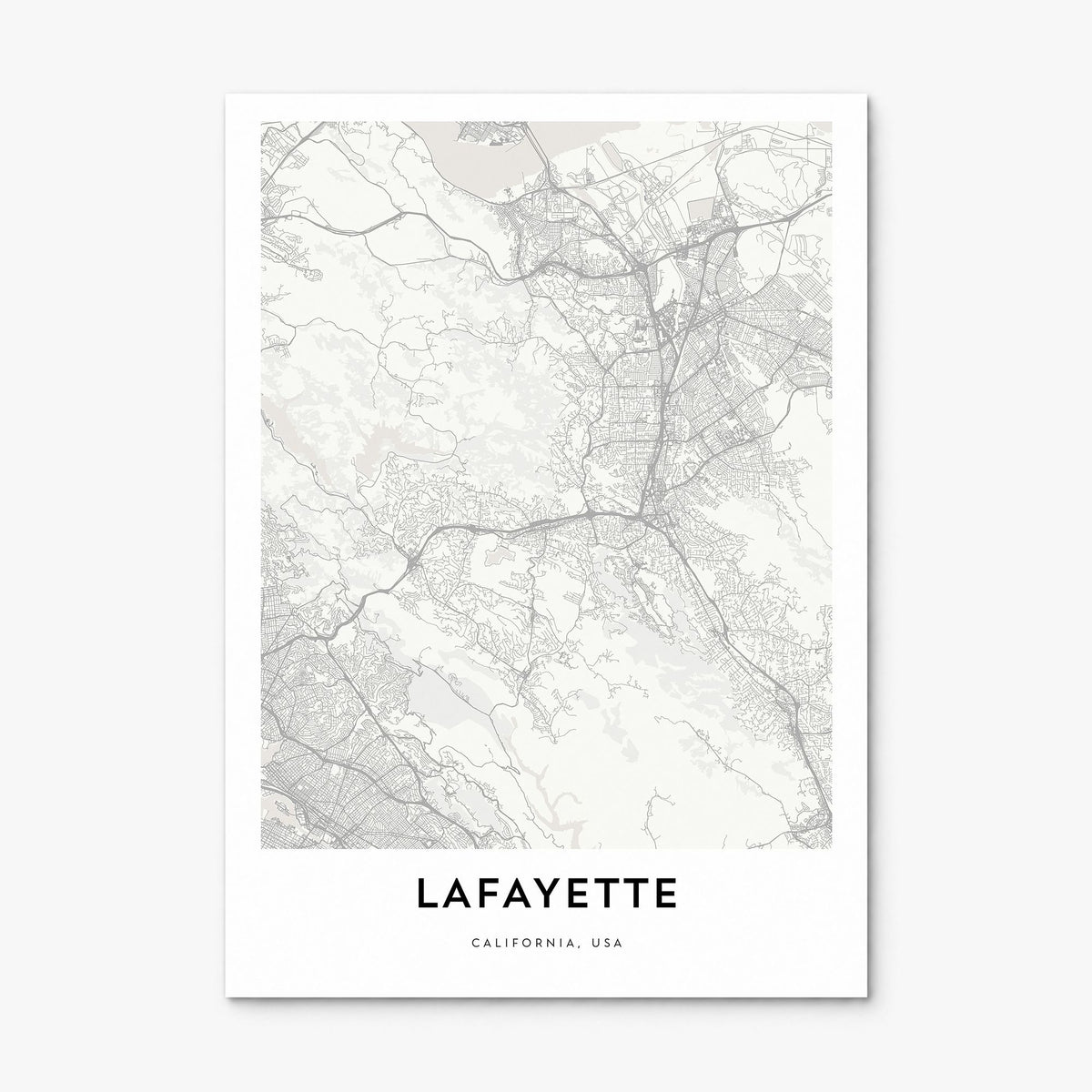 Lafayette, California Map Poster, print only (unframed)