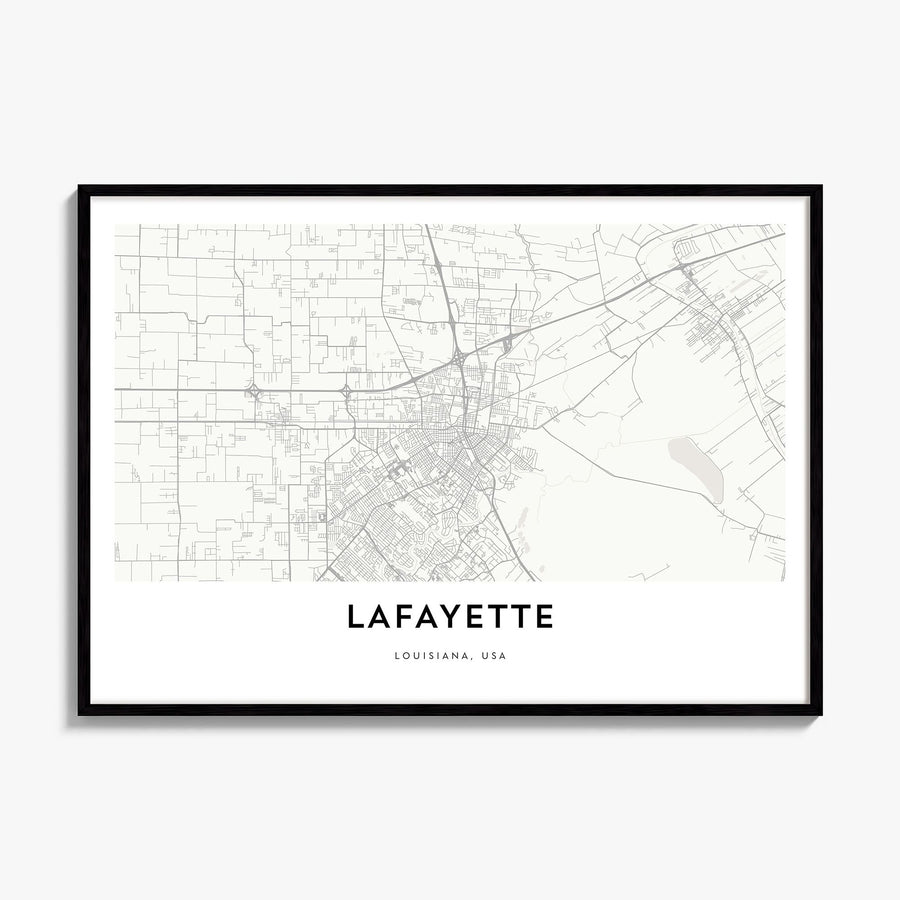 Lafayette, Louisiana Map Poster, framed poster mockup