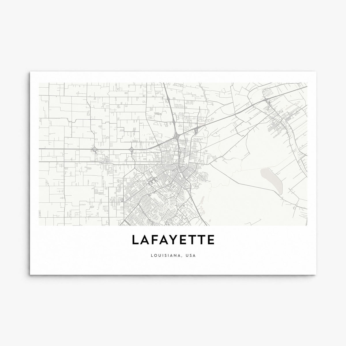Lafayette, Louisiana Map Poster, print only (unframed)