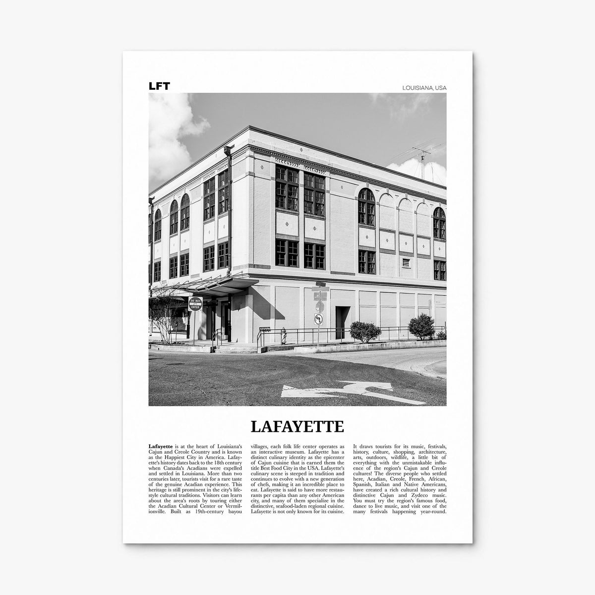 Lafayette, Louisiana Newspaper Poster, print only (unframed)
