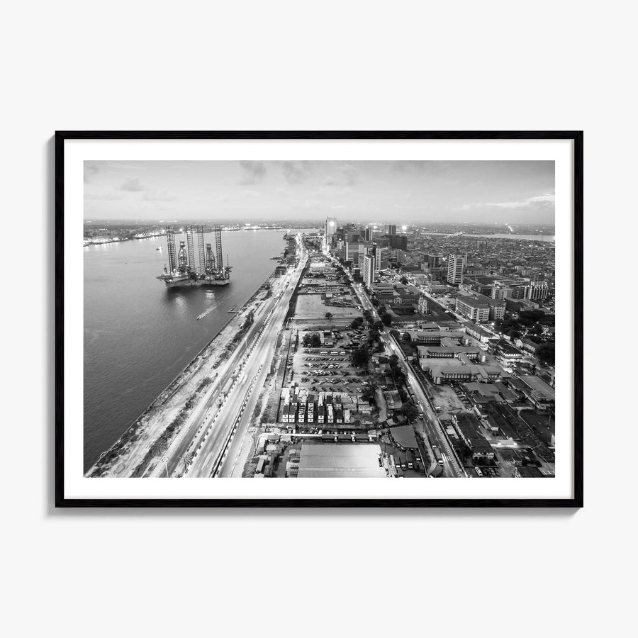 Lagos, Nigeria Photo Poster, framed poster mockup, white border