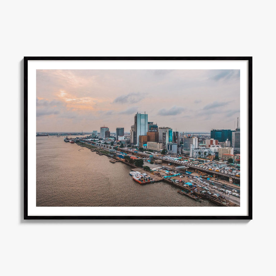 Lagos, Nigeria Photo Poster, framed poster mockup, white border