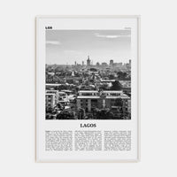 Lagos, Nigeria No 1 Poster White Wood / 8x12 in Nbourhood Travel B&W Poster