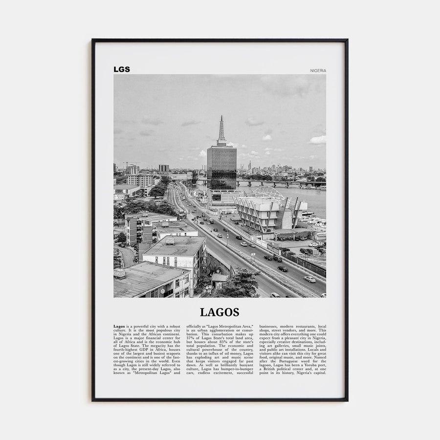 Lagos, Nigeria No 2 Poster None / 8x12 in Nbourhood Travel B&W Poster