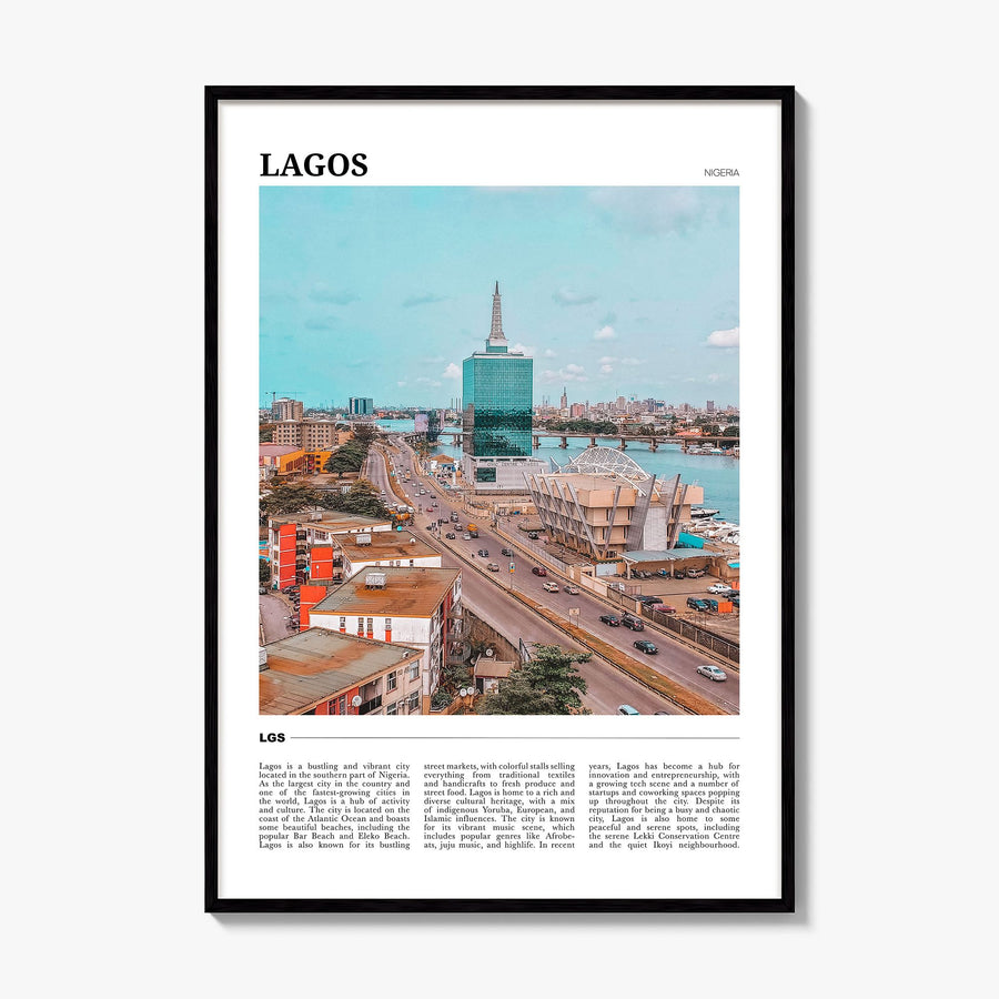 Lagos, Nigeria Travel Poster, framed poster mockup
