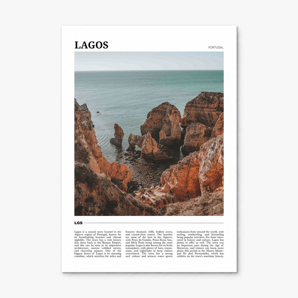 Lagos, Portugal Travel Poster, print only (unframed)