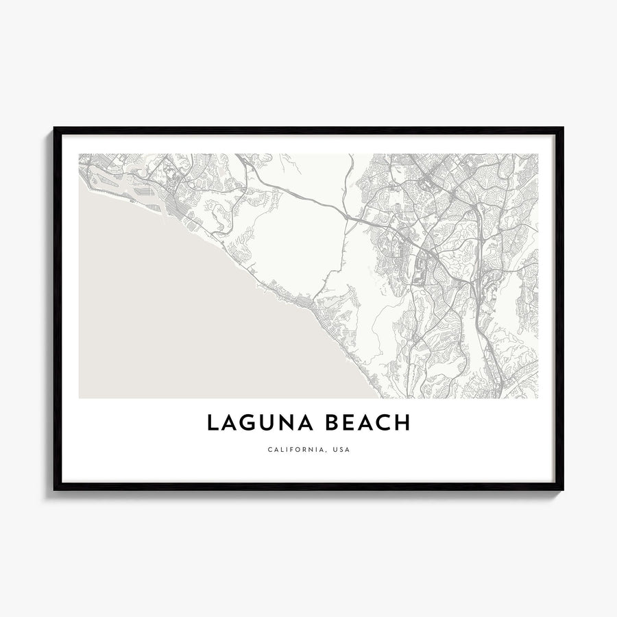 Laguna Beach Map Poster, framed poster mockup