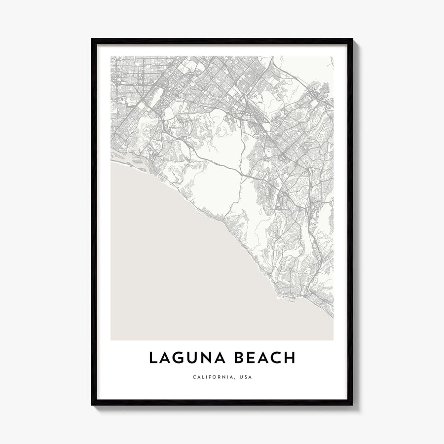 Laguna Beach Map Poster, framed poster mockup