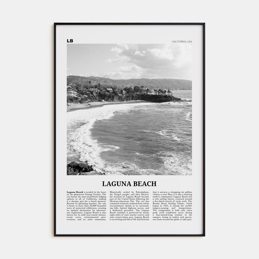 Laguna Beach No 1 Poster None / 8x12 in Nbourhood Travel B&W Poster