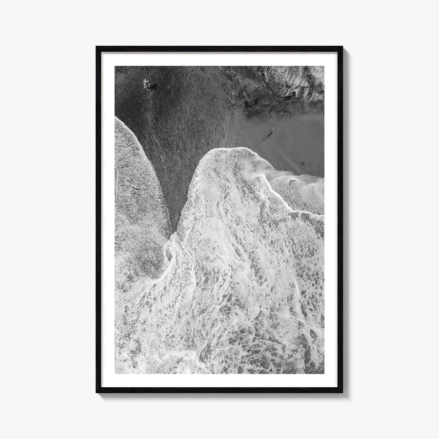 Laguna Beach no. 2 black & white photo poster of California, USA – vertical wall art, unframed print shown in interior mockup