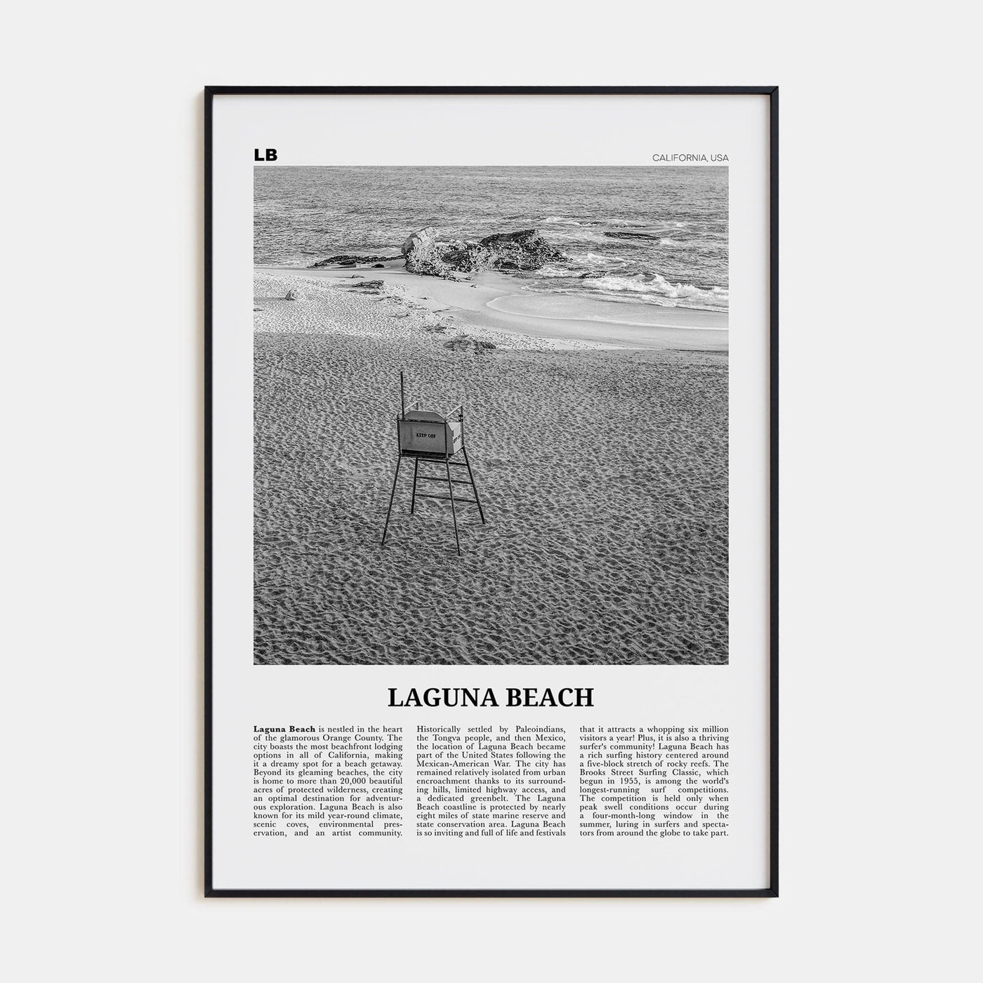 Laguna Beach No 2 Poster None / 8x12 in Nbourhood Travel B&W Poster