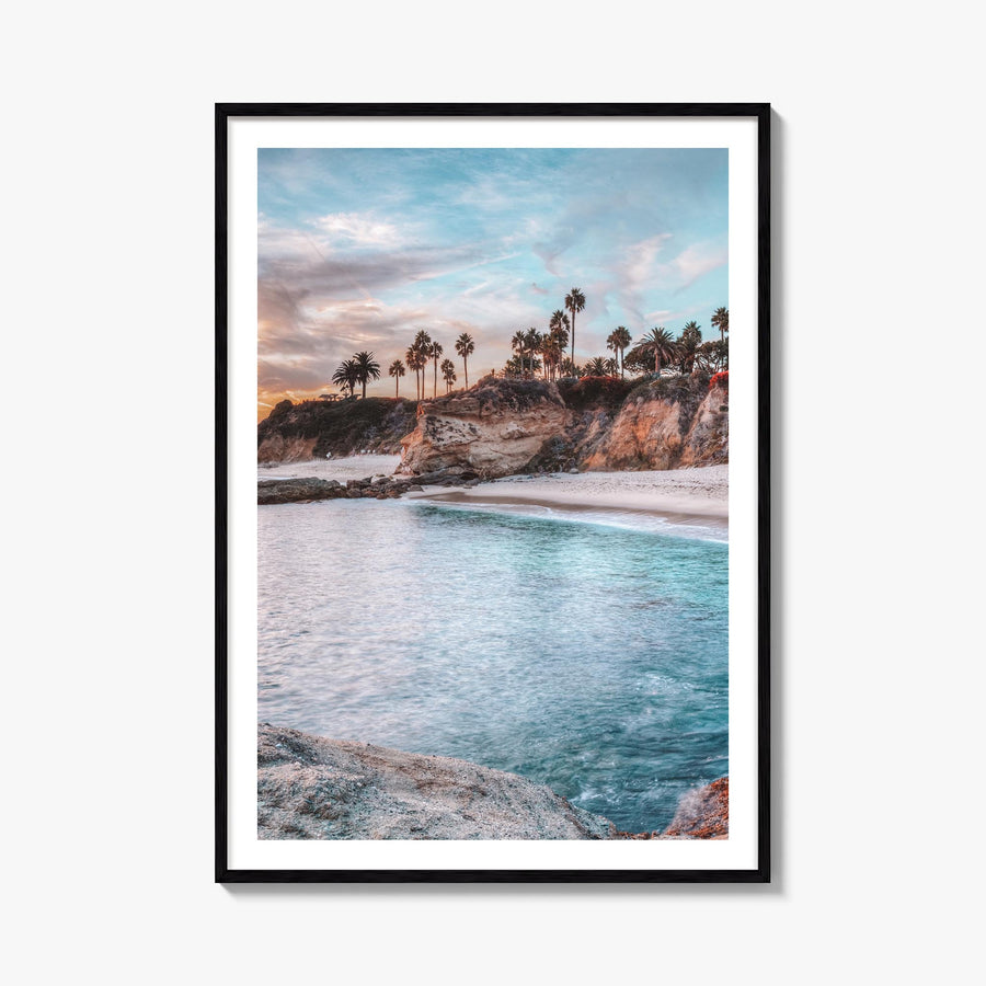 Laguna Beach no. 4 colorful photo poster of California, USA – vertical wall art, unframed print shown in interior mockup