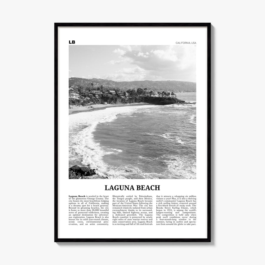 Laguna Beach Newspaper No 1 Poster, framed poster mockup