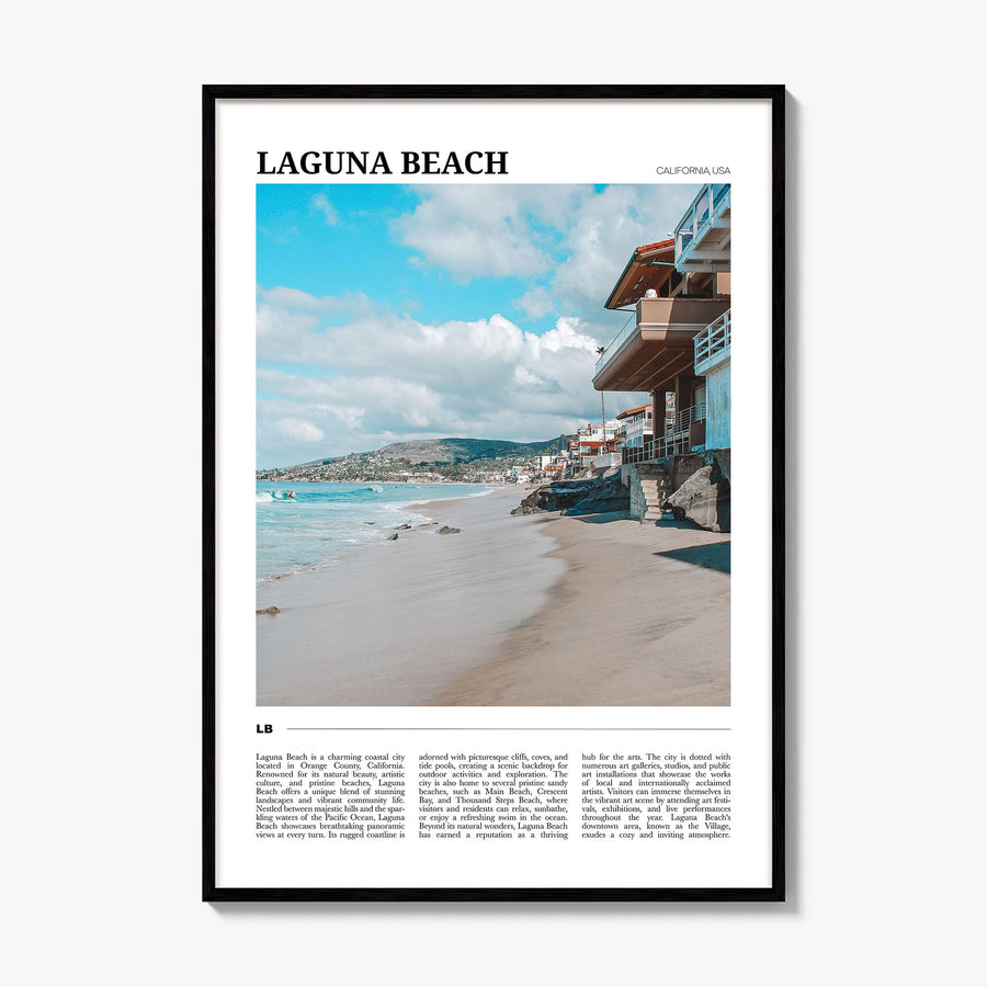Laguna Beach Travel No 1 Poster, framed poster mockup