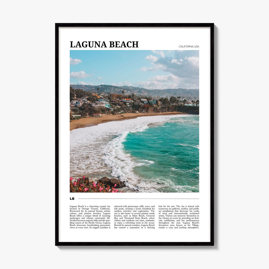 Laguna Beach Travel No 2 Poster, framed poster mockup