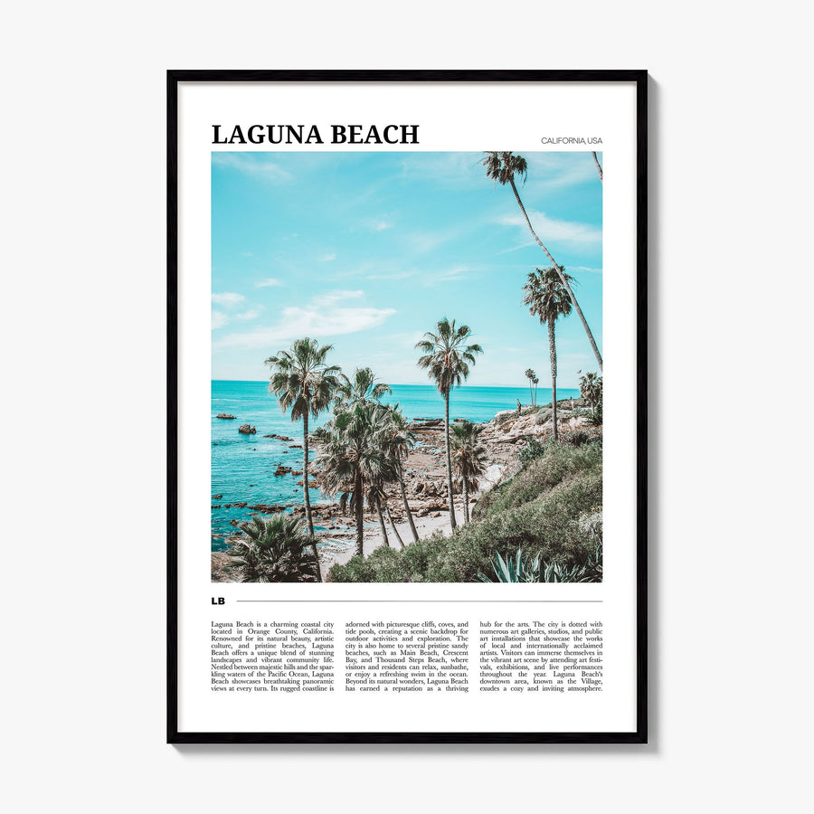 Laguna Beach Travel No 3 Poster, framed poster mockup
