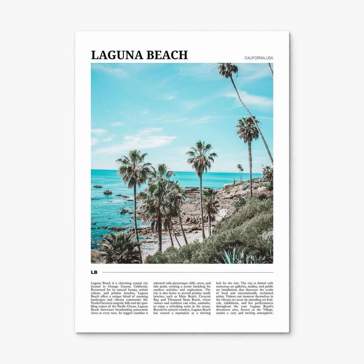 Laguna Beach Travel No 3 Poster, print only (unframed)