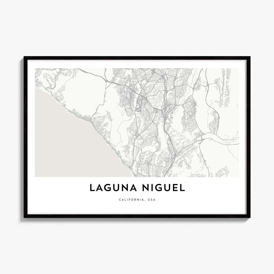 Laguna Niguel Map Poster, framed poster mockup