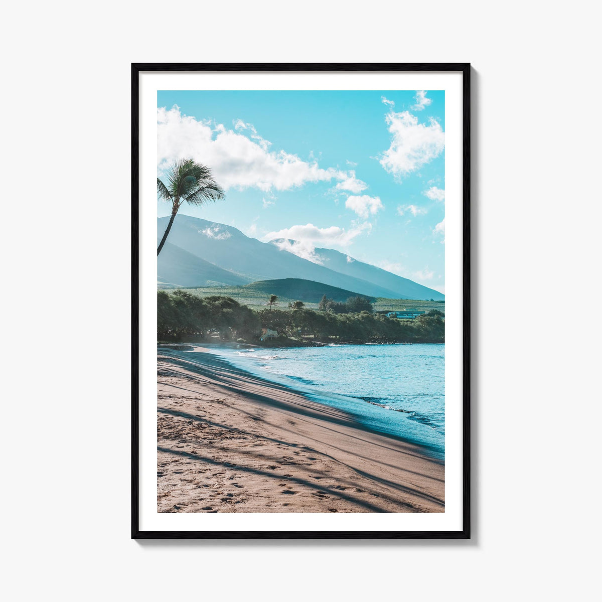 Lahaina colorful photo poster of Hawaii, USA – vertical wall art, unframed print shown in interior mockup