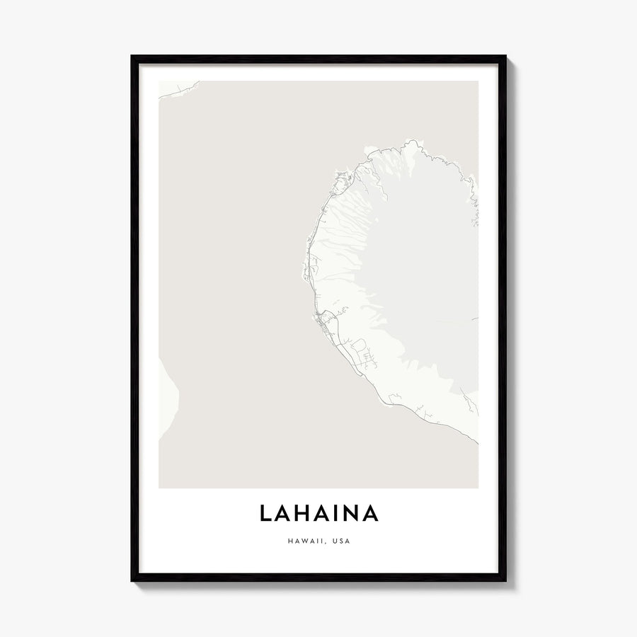 Lahaina Map Poster, framed poster mockup