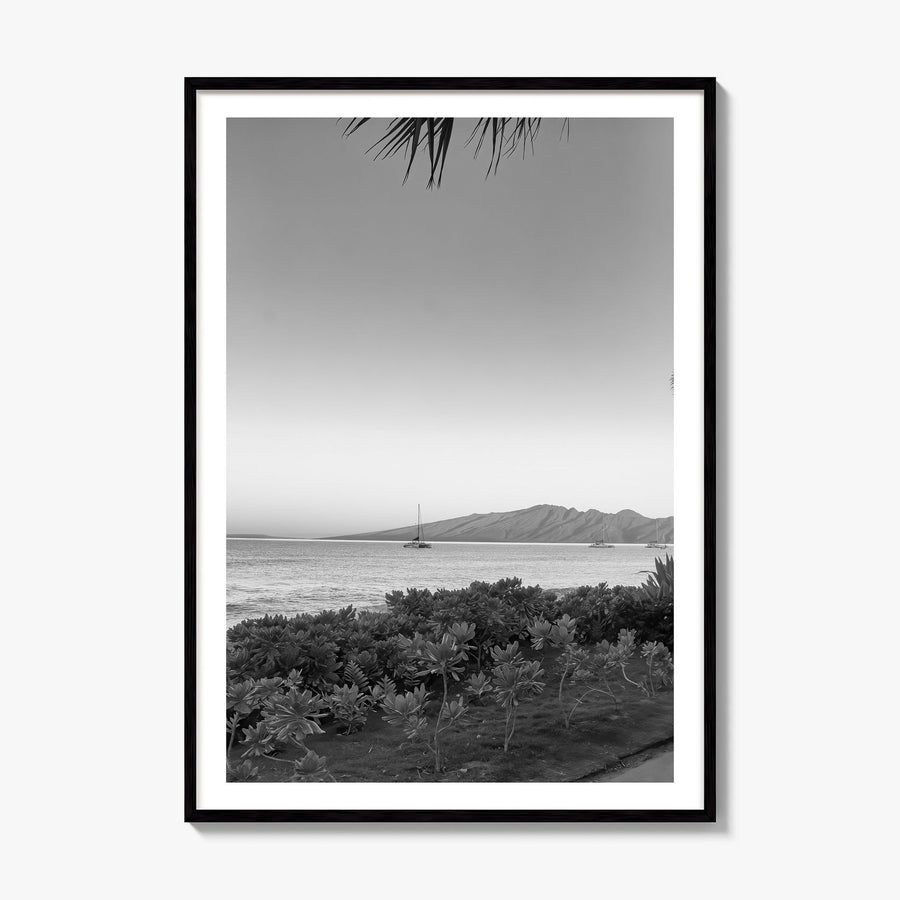 Lahaina Photo Poster, framed poster mockup, white border