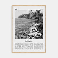 Lahaina Poster Natural Wood / 8x12 in Nbourhood Travel B&W Poster