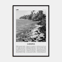 Lahaina Poster Black Wood / 8x12 in Nbourhood Travel B&W Poster