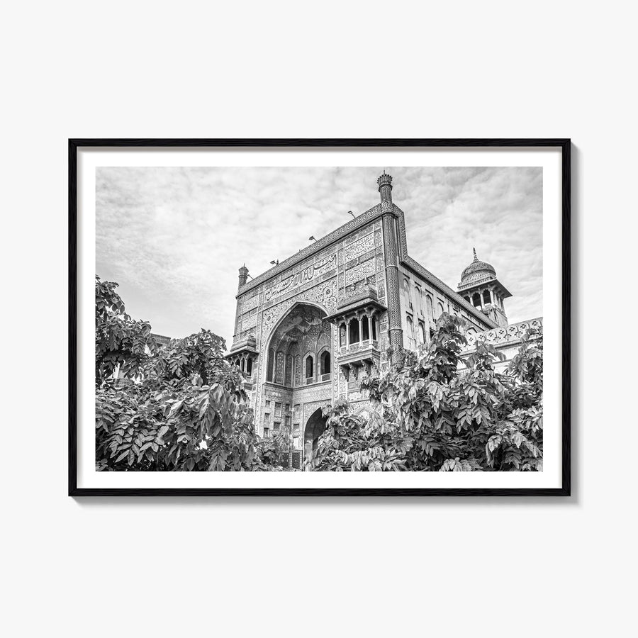 Lahore black & white photo poster of Pakistan – horizontal wall art, unframed print shown in interior mockup