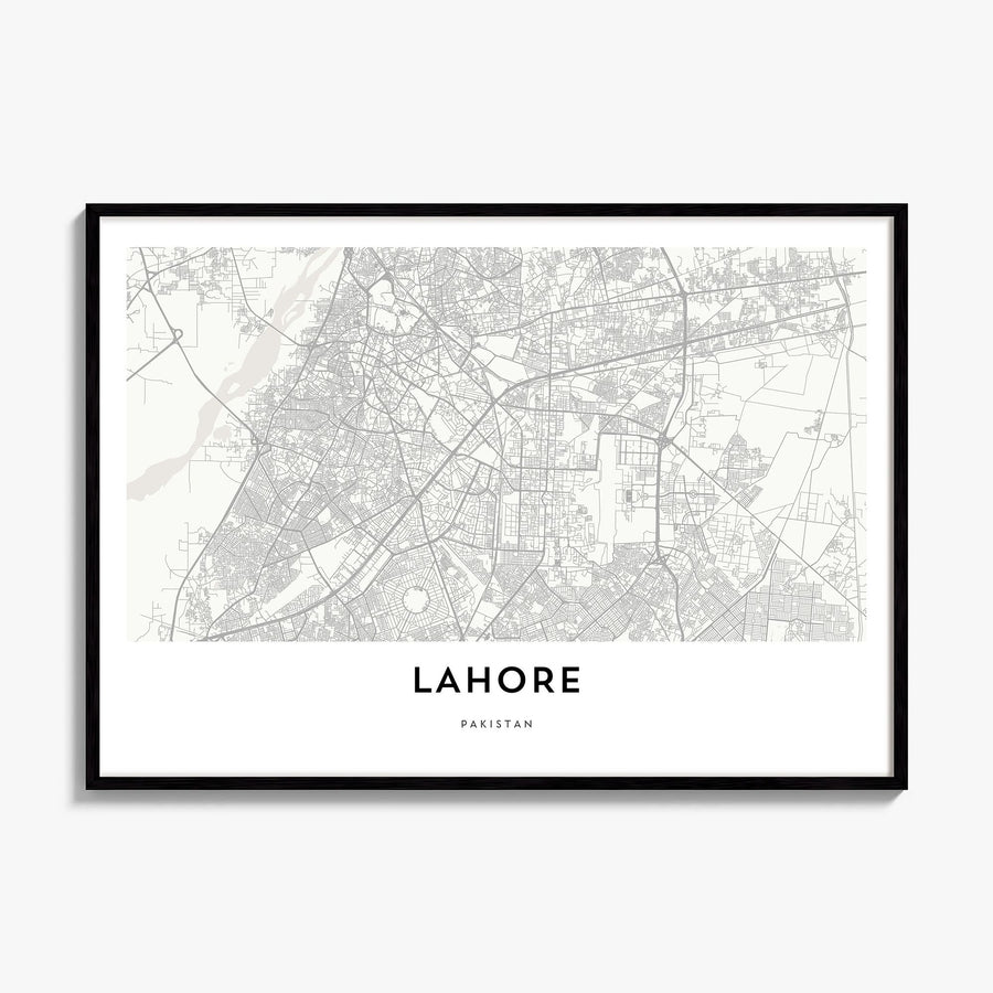 Lahore Map Poster, framed poster mockup