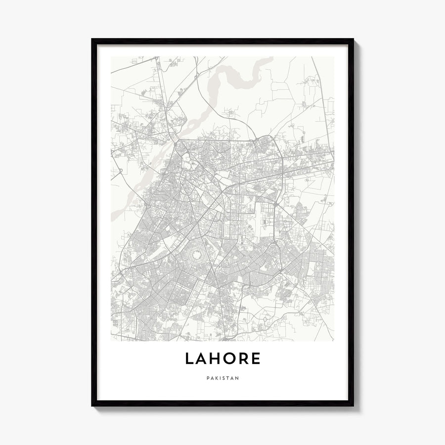 Lahore Map Poster, framed poster mockup