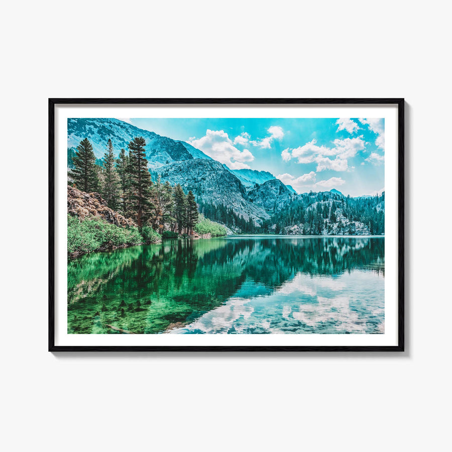 Lake Arrowhead colorful photo poster of California, USA – horizontal wall art, unframed print shown in interior mockup
