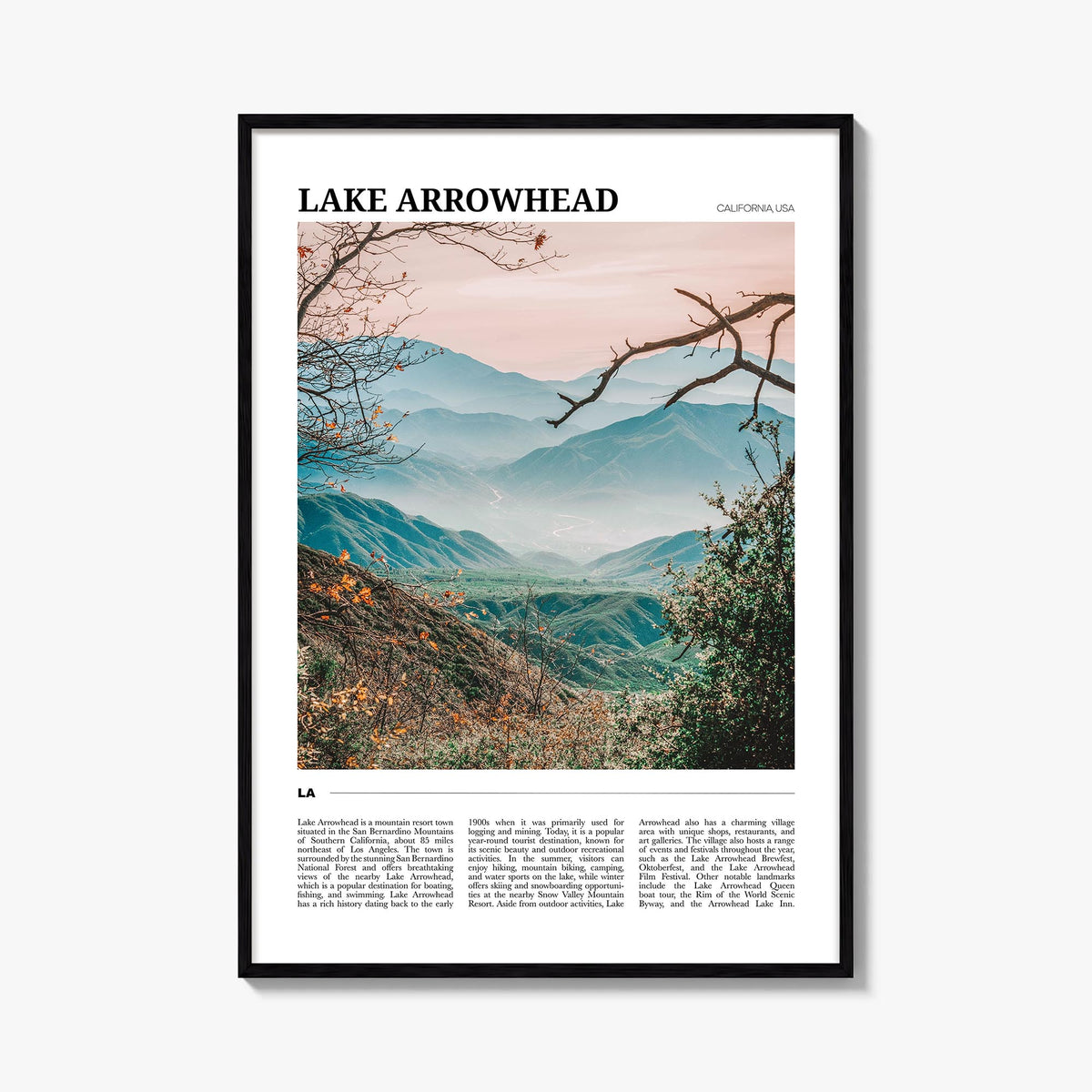 Lake Arrowhead Travel Poster