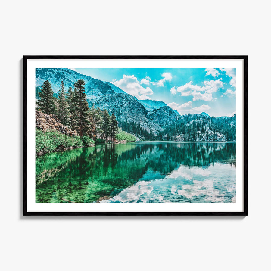 Lake Arrowhead Photo Poster, framed poster mockup, white border