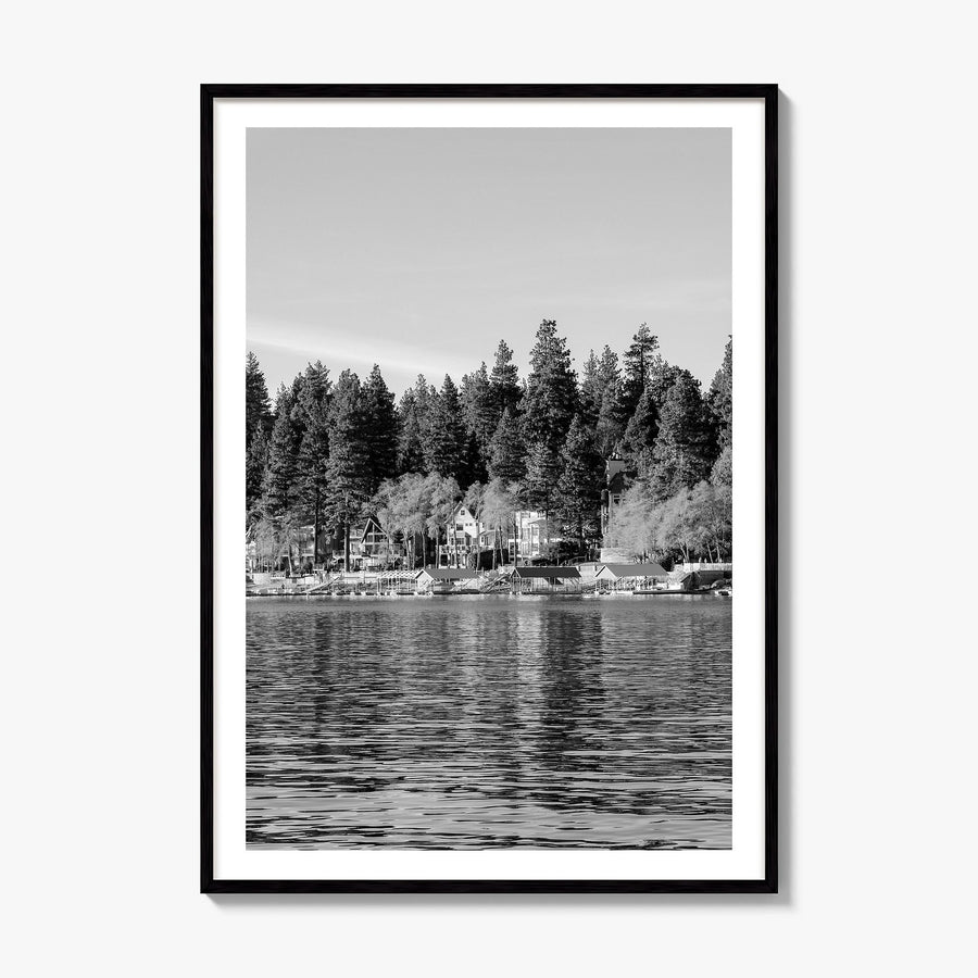 Lake Arrowhead Photo Poster, framed poster mockup, white border