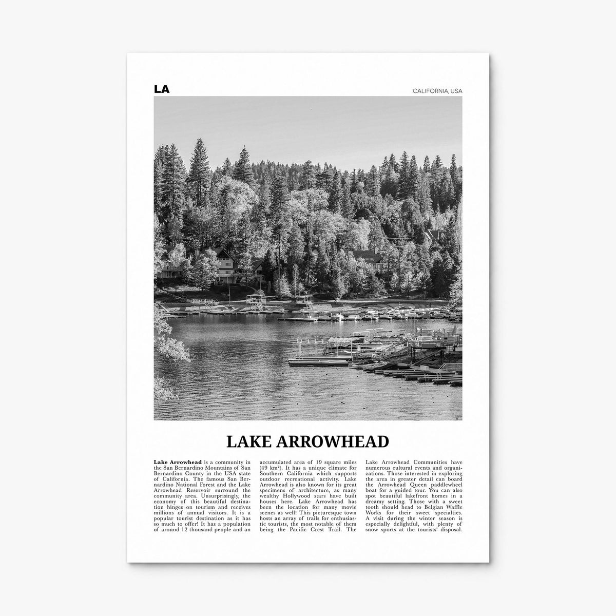 Lake Arrowhead Newspaper Poster, print only (unframed)