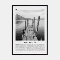 Lake Atitlán Poster Black Wood / 8x12 in Nbourhood Travel B&W Poster