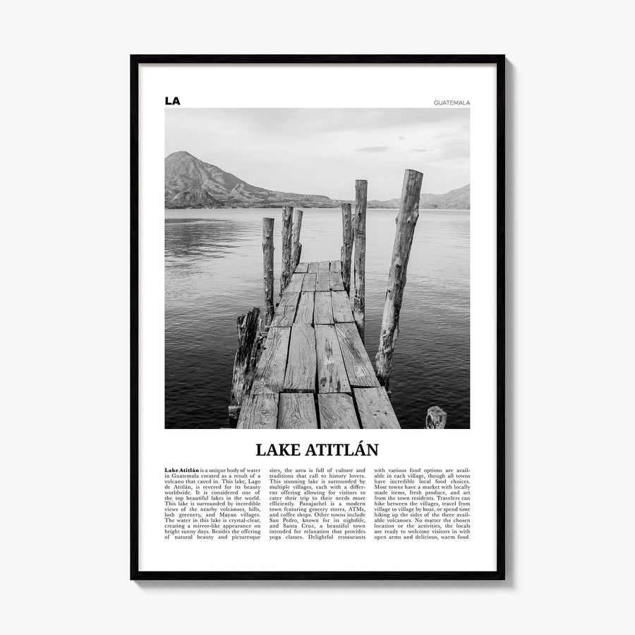 Lake Atitlán Newspaper Poster, framed poster mockup