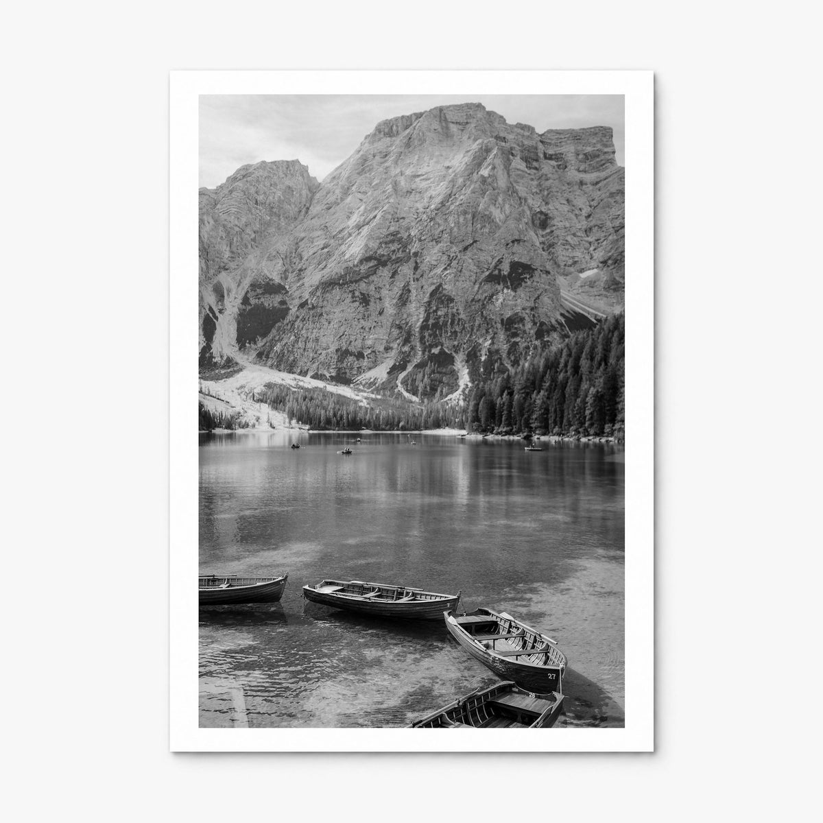 Lake Braies Photo Poster, print only (unframed), white border