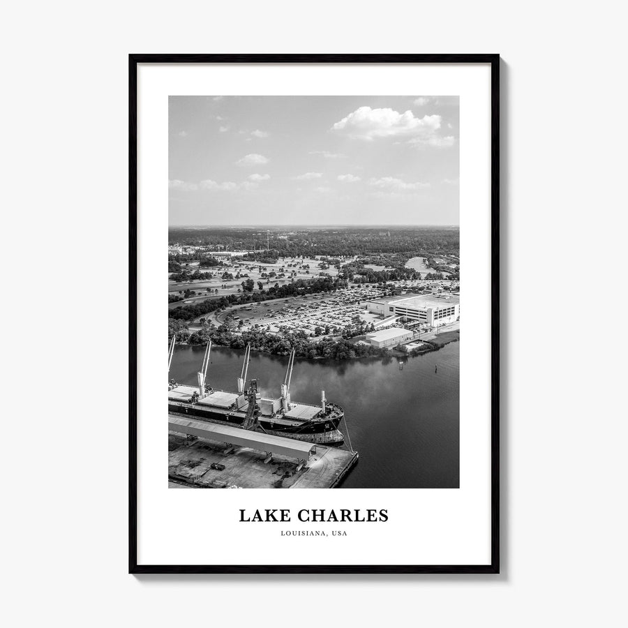 Lake Charles Classic Poster, framed poster mockup