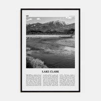 Lake Clark National Park Poster Black Wood / 8x12 in Nbourhood Travel B&W Poster