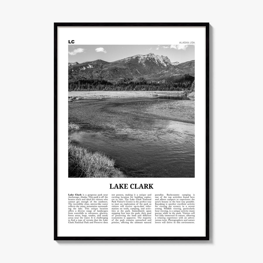 Lake Clark National Park Newspaper Poster, framed poster mockup