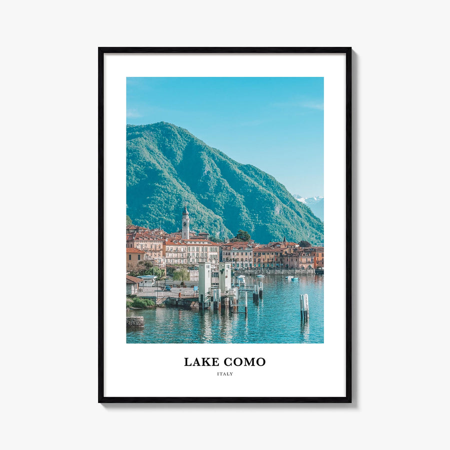 Lake Como no. 2 colorful classic poster of Italy – vertical wall art, unframed print shown in interior mockup