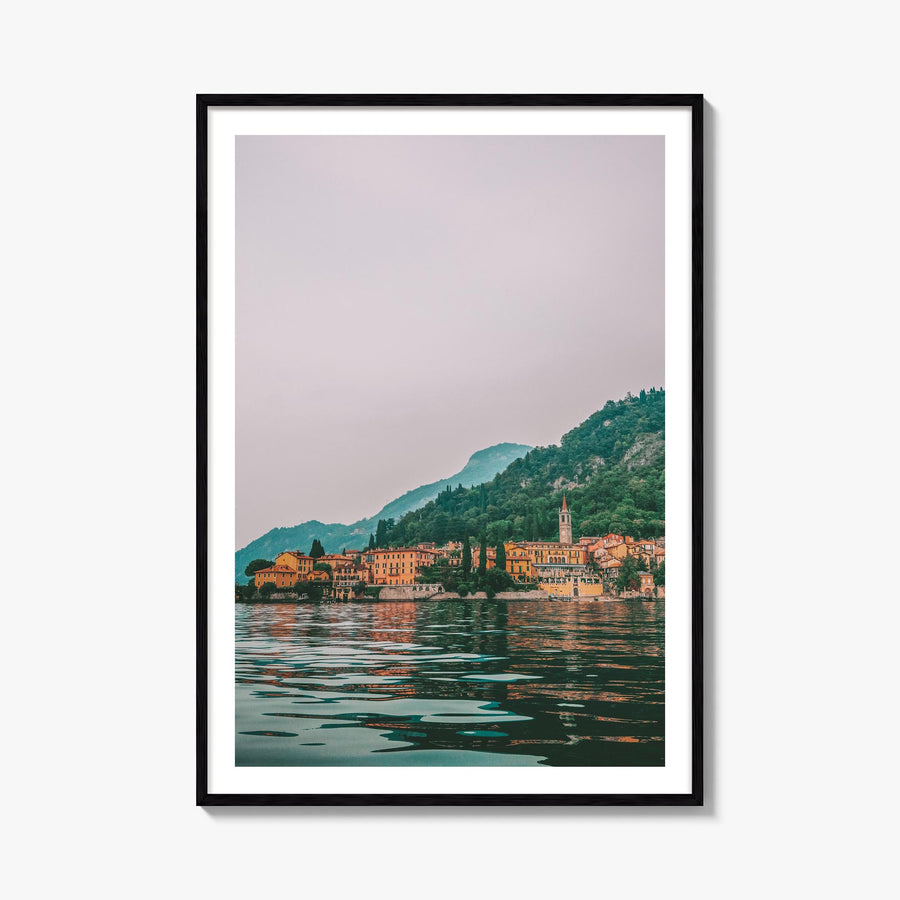 Lake Como no. 3 colorful photo poster of Italy – vertical wall art, unframed print shown in interior mockup