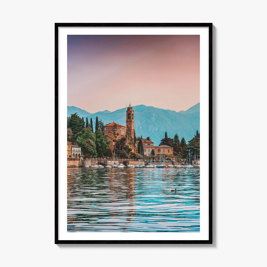 Lake Como Photo No 1 Poster, framed poster mockup, white border