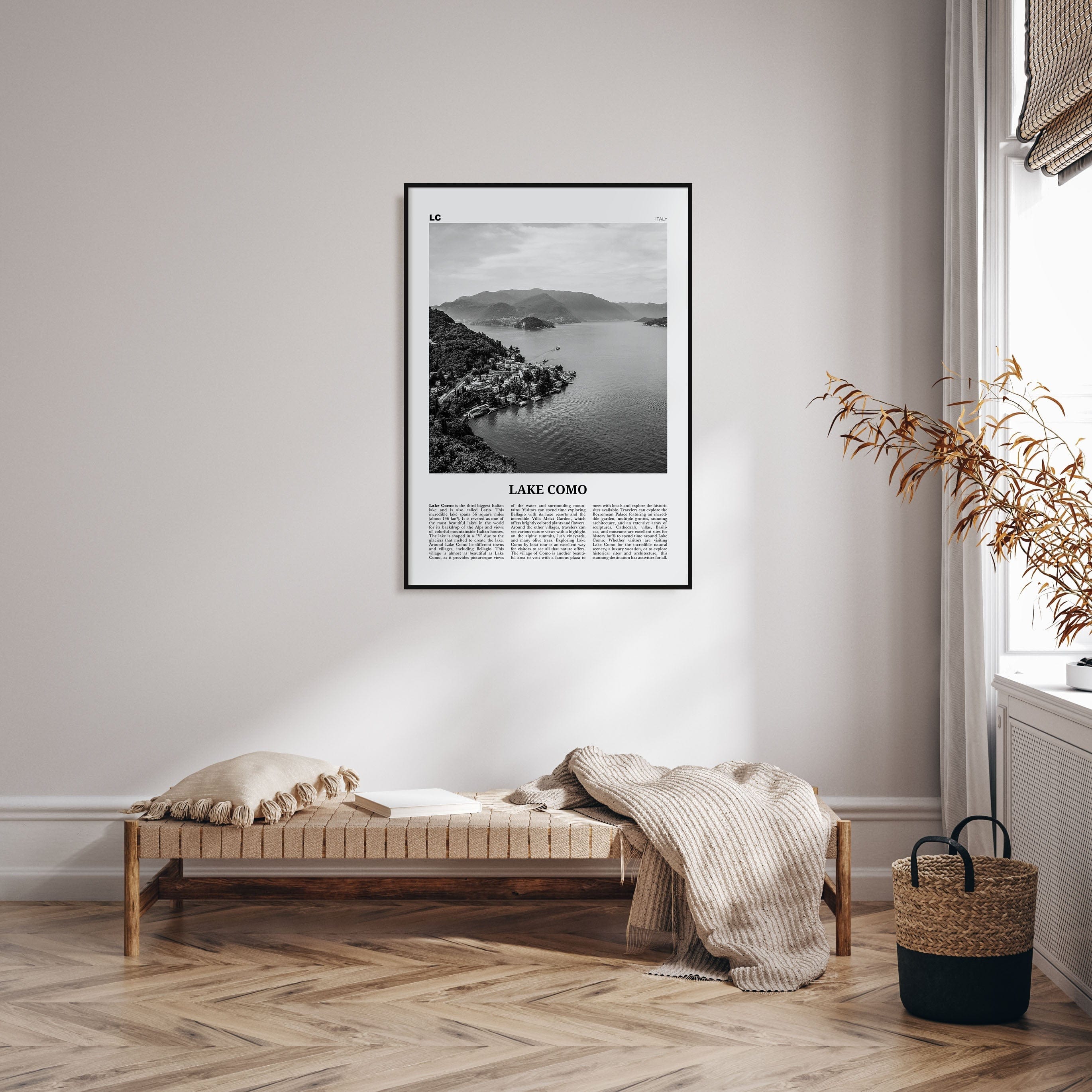 Lake Como Poster Nbourhood Travel B&W Poster