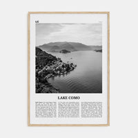 Lake Como Poster Natural Wood / 8x12 in Nbourhood Travel B&W Poster